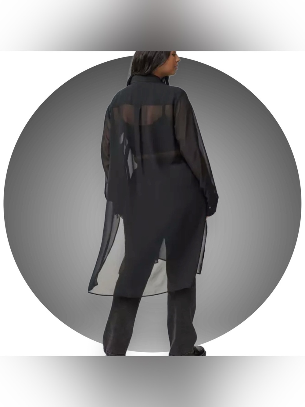 NWT TORRID Sheer Long Sleeve Tunic Shirt - Picture 4 of 8